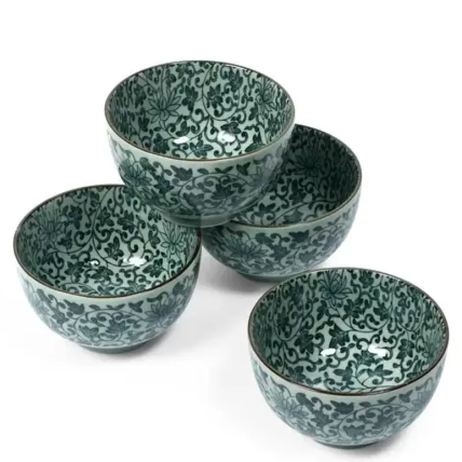 Bowl Sets^MIYA Company Antique Green Karakusa 5" Bowl Set At Miya