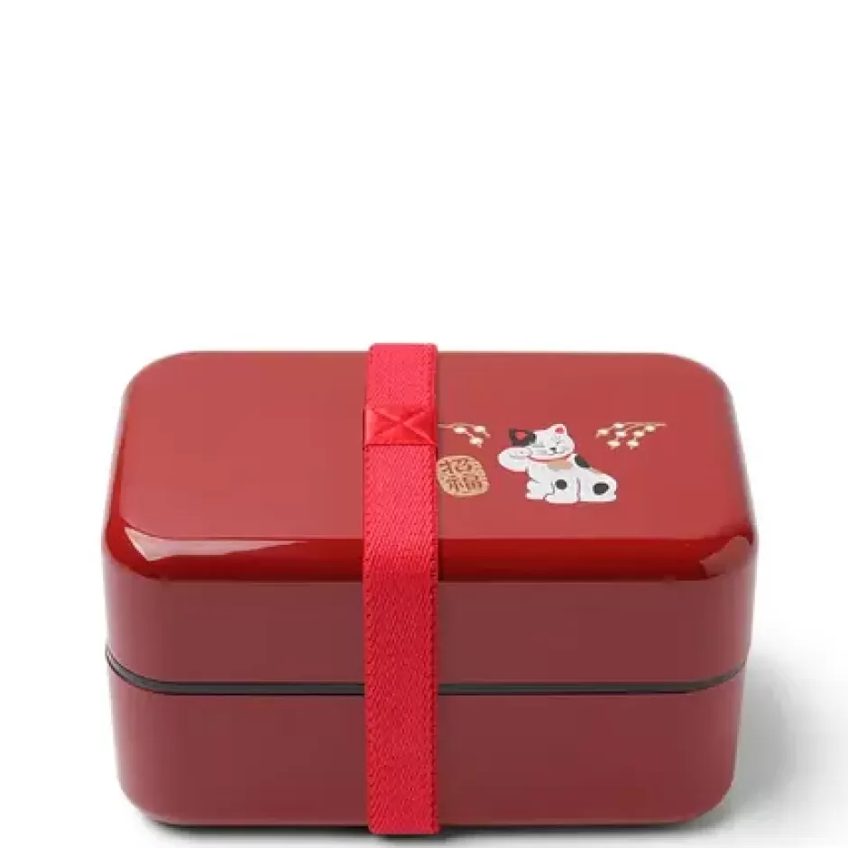 Bento Sets^MIYA Company Bento Box Fortune Cat Red