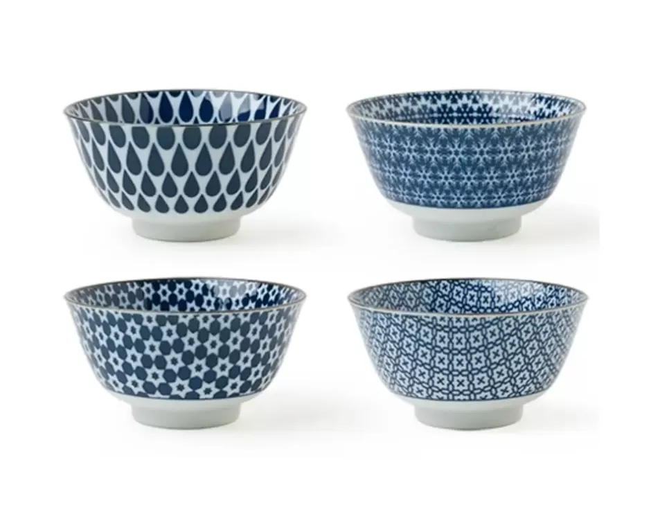 Bowl Sets^MIYA Company Blue & White 5" Bowl Set