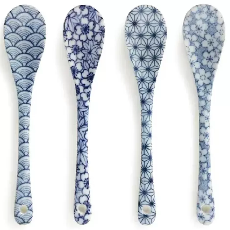 Other Utensils^MIYA Company Blue & White Dessert Spoon Set