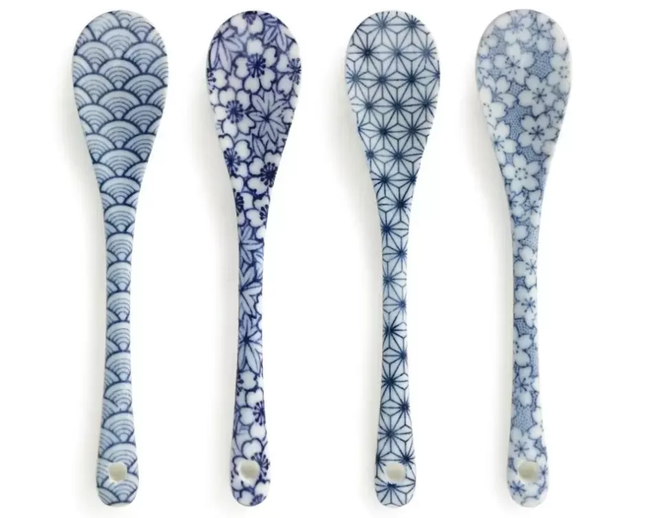 Other Utensils^MIYA Company Blue & White Dessert Spoon Set