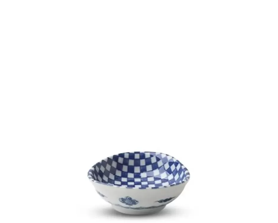 Sauce Dishes^MIYA Company Blue & White Ichimatsu 3.75" Sauce Dish