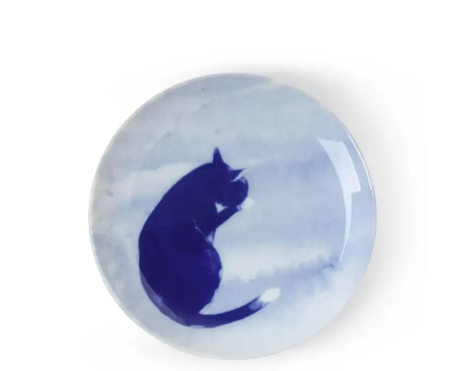 Plates^MIYA Company Blue Cat Grooming Plate