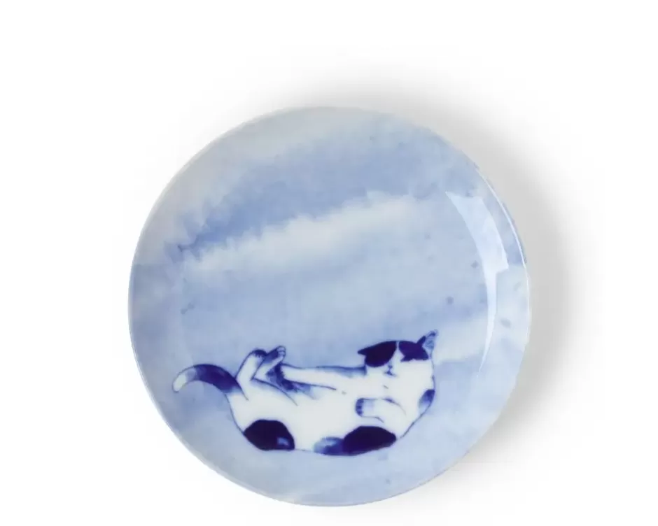 Plates^MIYA Company Blue Cat Playing Plate