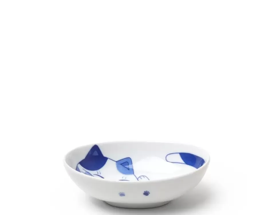 Bowls^MIYA Company Blue Cats 5" X 3.75" Oval Bowl