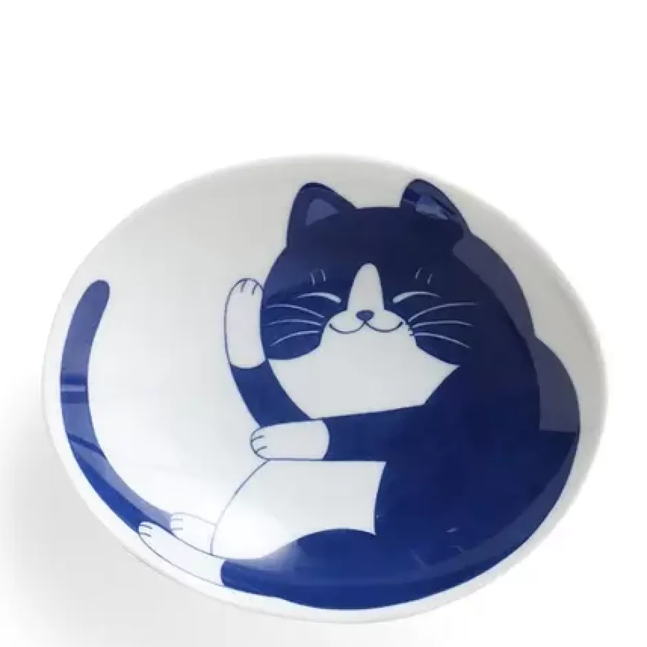 Bowls^MIYA Company Blue Cats 7.5" Oval Bowl