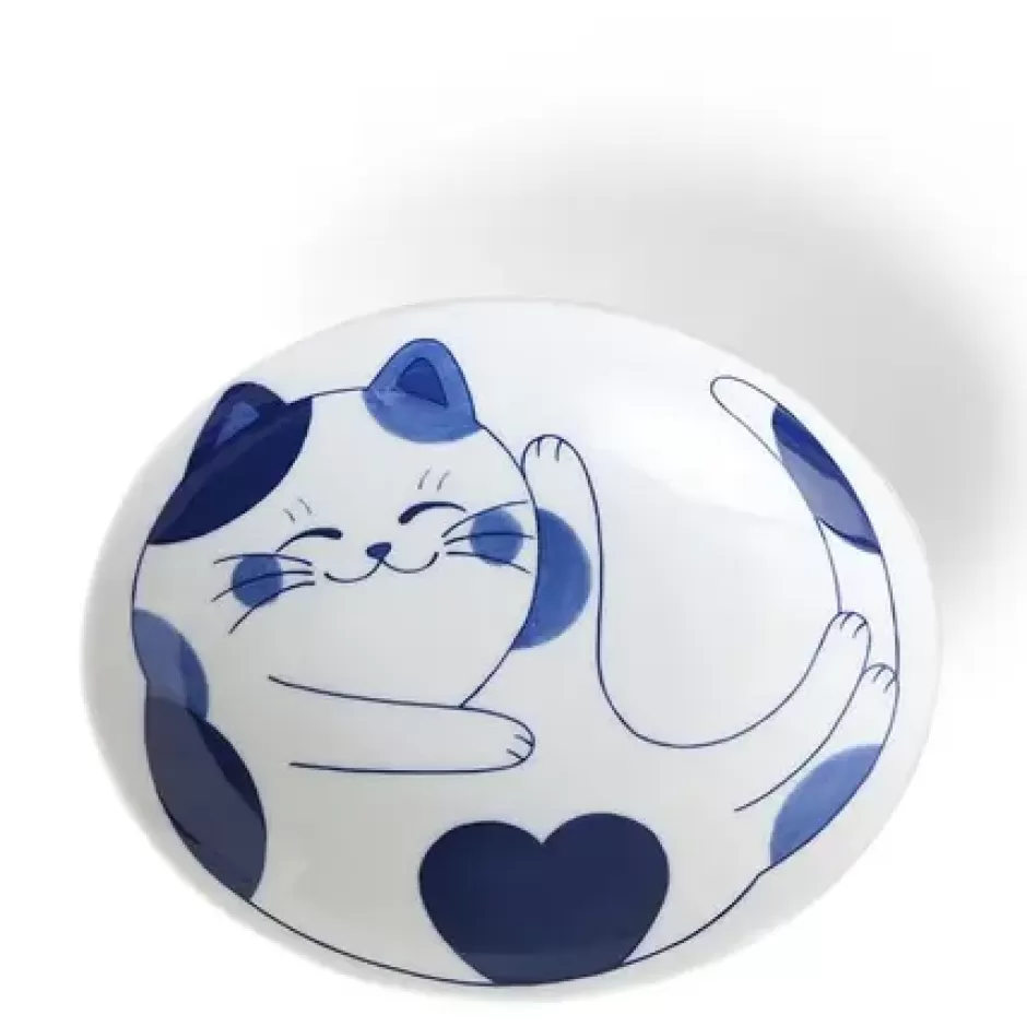 Bowls^MIYA Company Blue Cats 7.5" Oval Bowl