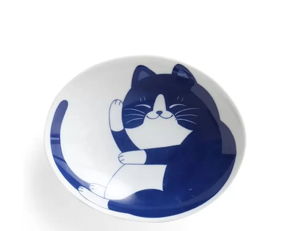 Bowls^MIYA Company Blue Cats 7.5" Oval Bowl