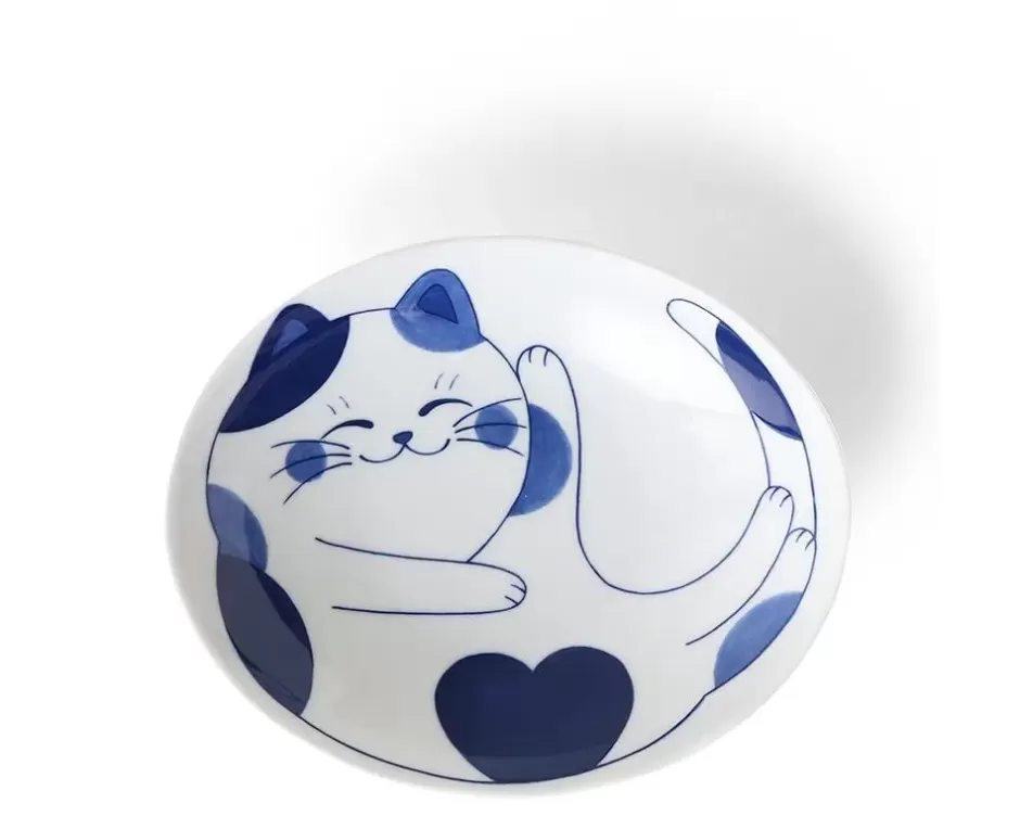 Bowls^MIYA Company Blue Cats 7.5" Oval Bowl