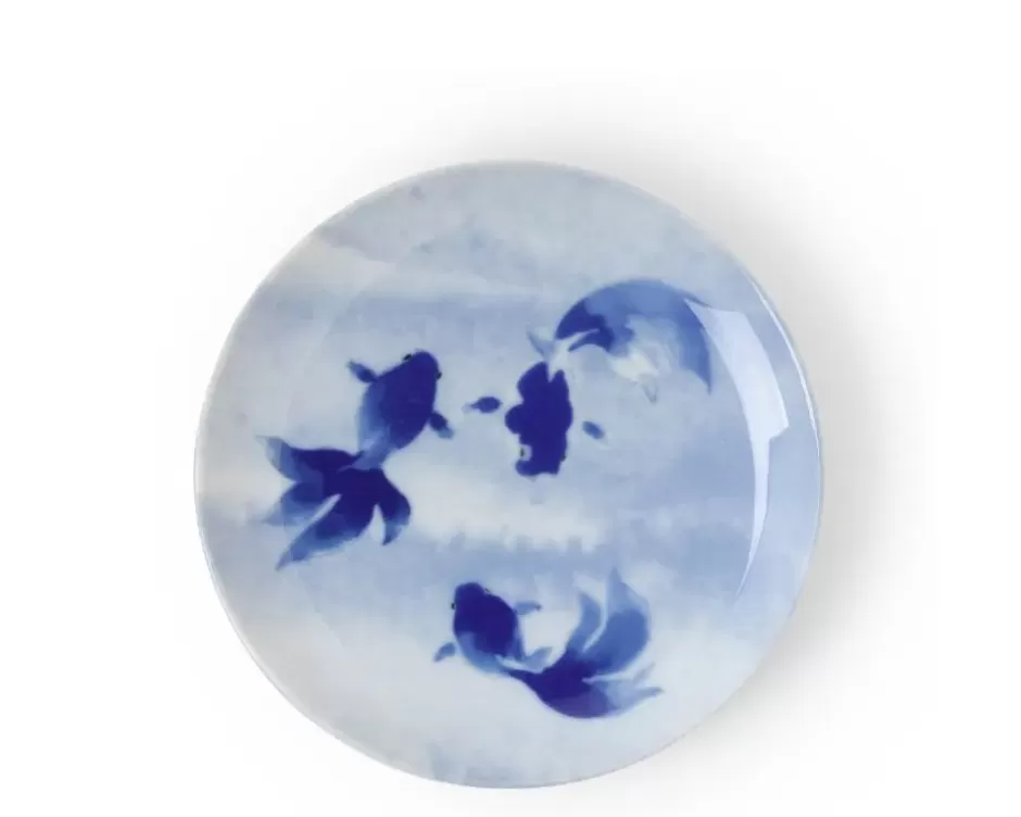 Plates^MIYA Company Blue Fish Swimming Plate