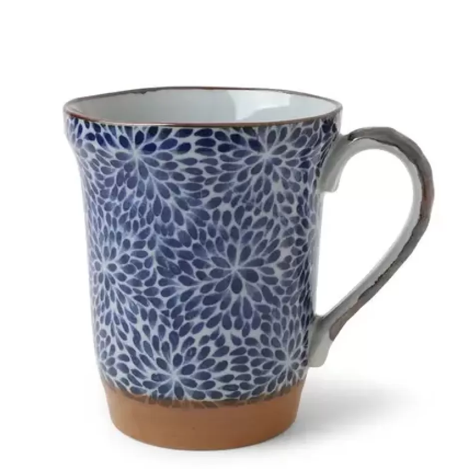 Mugs^MIYA Company Blue Floral Mums 14 Oz. Wide Mouth Mug