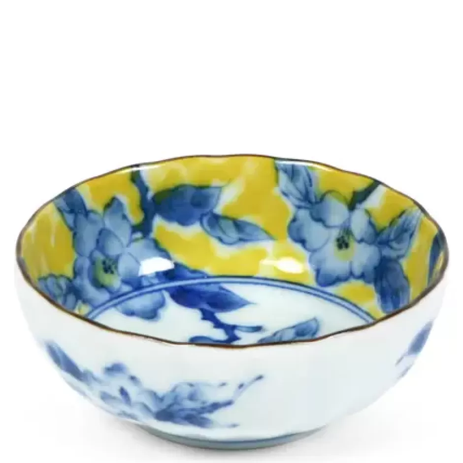 Small Bowls^MIYA Company Blue Flower 4.25" Yellow Bowl