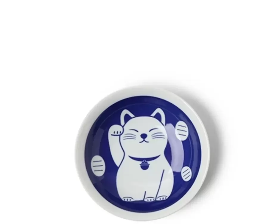 Plates^MIYA Company Blue Fortune Cat 6.5" Plate