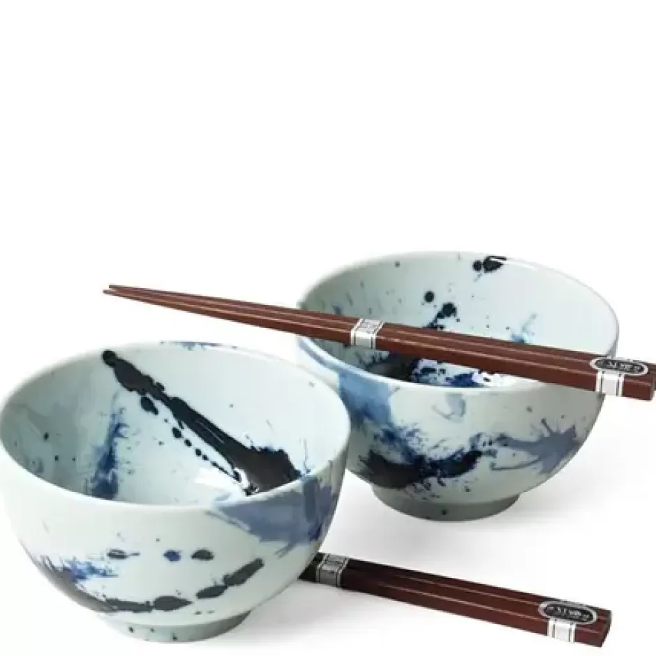 Bowl Sets^MIYA Company Blue Sumi 5" Bowl For Two Set