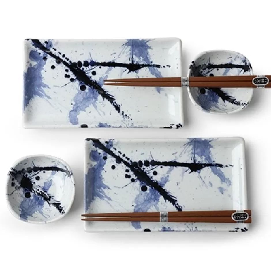 Plate Sets^MIYA Company Blue Sumi Sushi Set