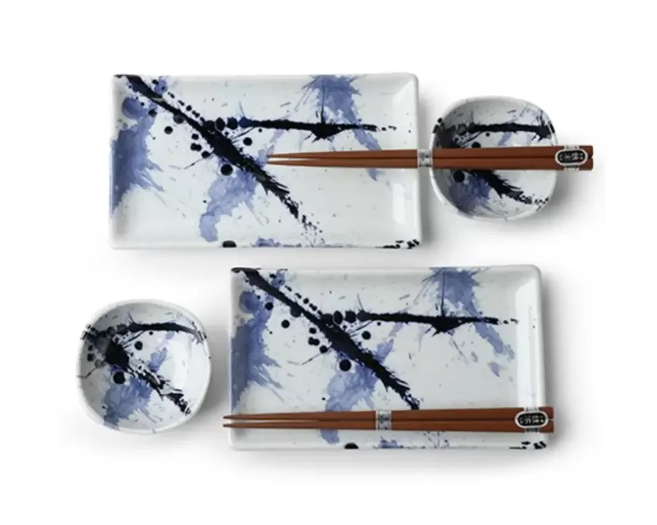 Plate Sets^MIYA Company Blue Sumi Sushi Set