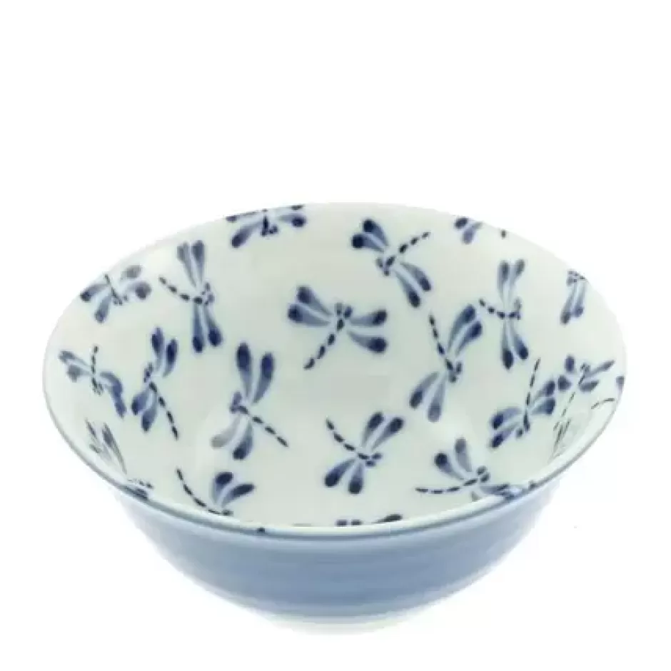 Medium Bowls^MIYA Company Bowl Blue & White Dragonfly 6"