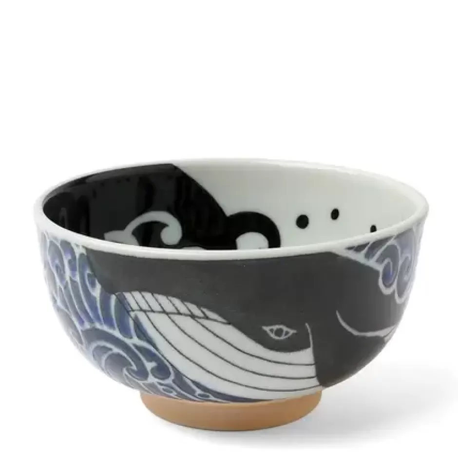 Bowls^MIYA Company Bowl Blue Whale Waves 5"