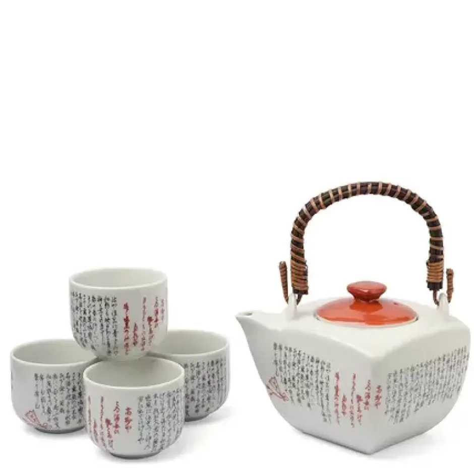 Tea Sets - Ceramic^MIYA Company Calligraphy White Tea Set