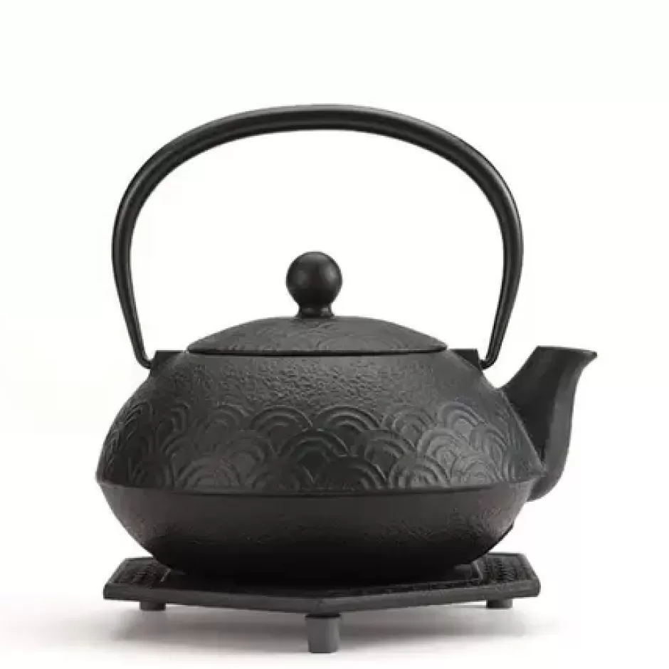 Cast Iron^MIYA Company Cast Iron Black Wave Tea Set