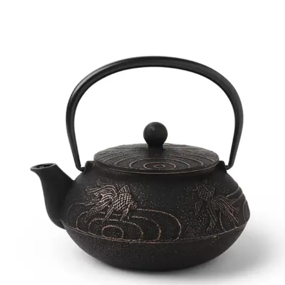 Teapots - Cast Iron^MIYA Company Cast Iron Teapot Black Goldfish