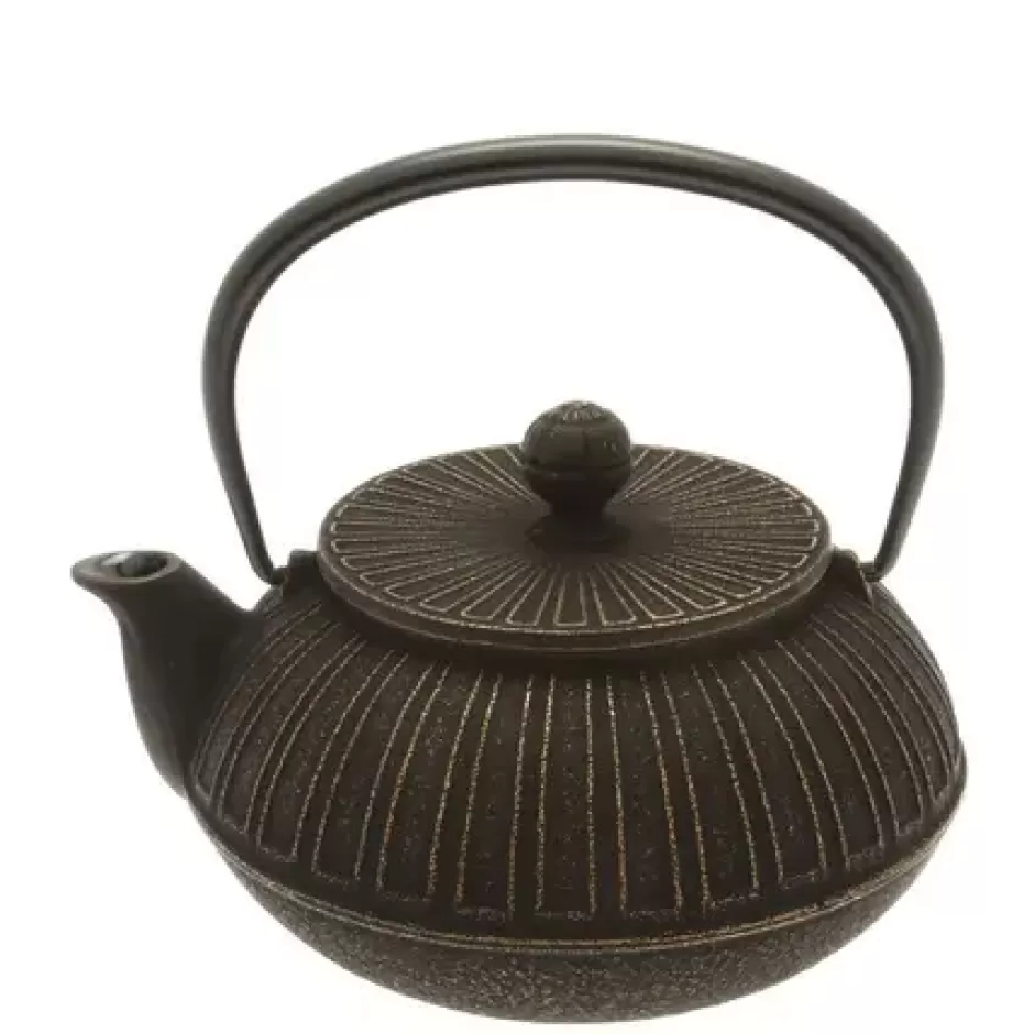 Teapots - Cast Iron^MIYA Company Cast Iron Teapot Gold Black Chrysanthemum