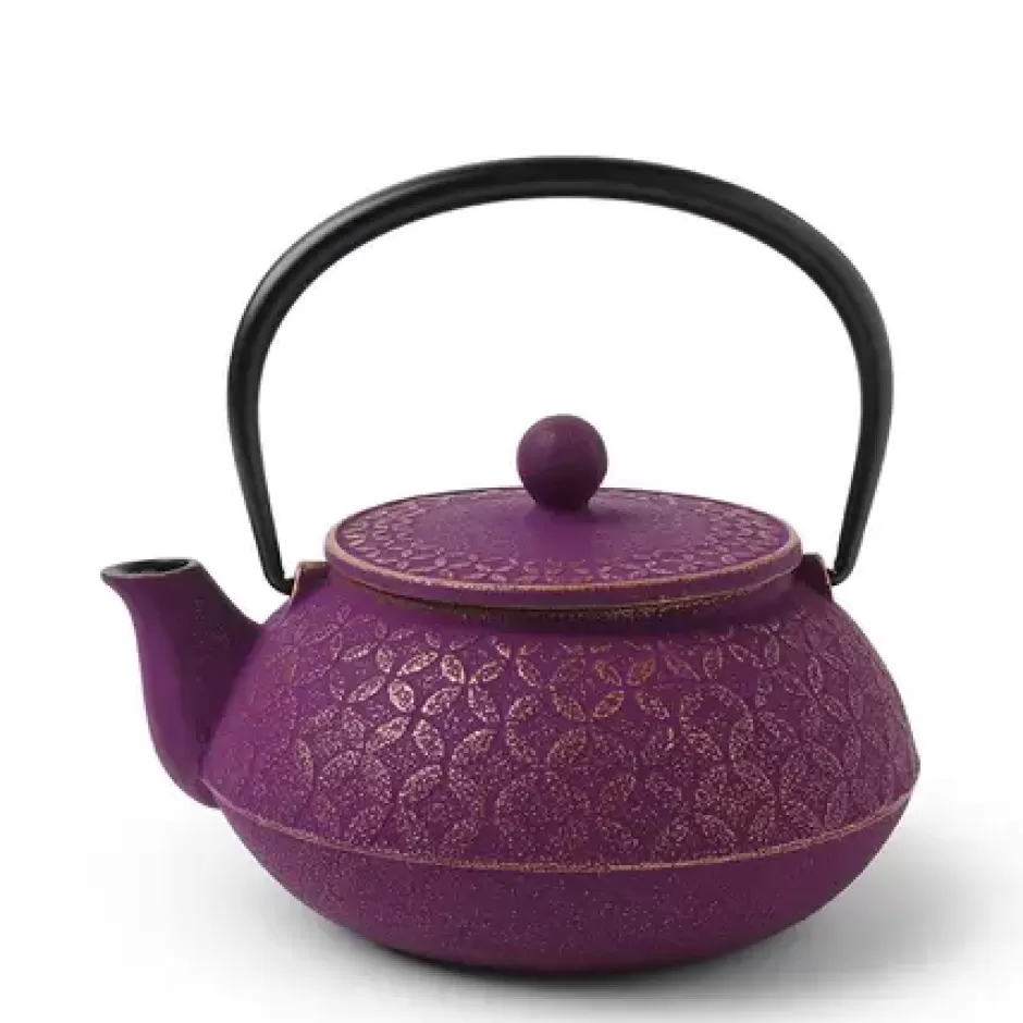 Cast Iron^MIYA Company Cast Iron Teapot Gold Purple Seven Jewels