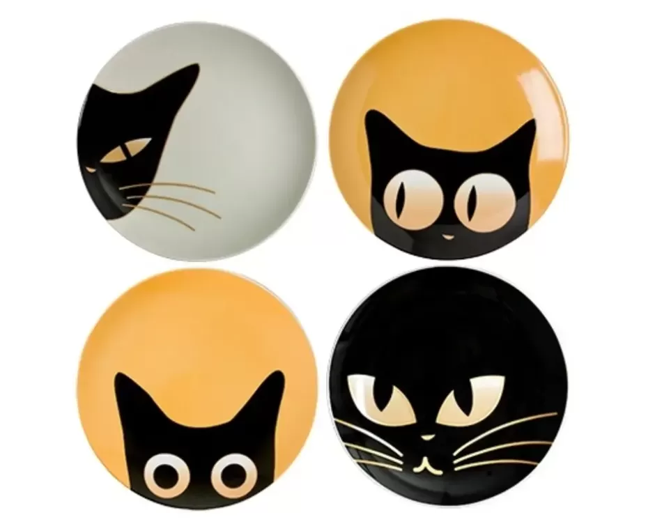 Plates^MIYA Company Cat Eyes 6.5" Dessert Plate Set