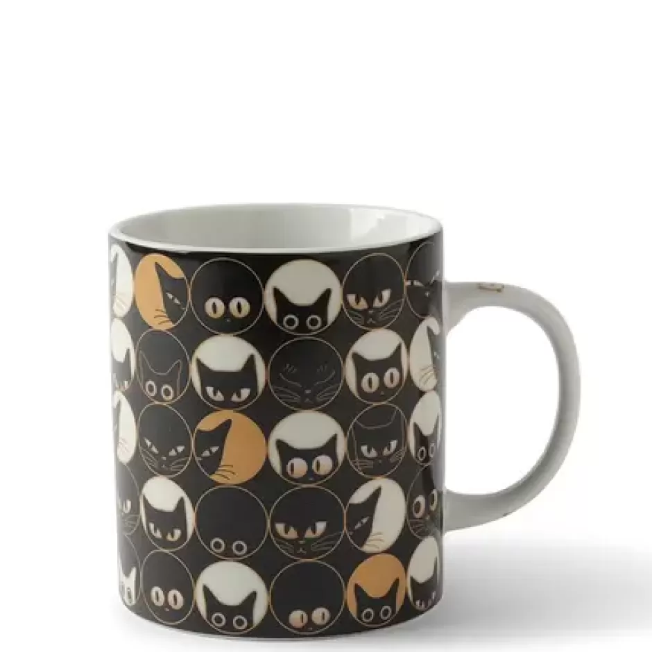 Cups/Mugs^MIYA Company Cat Eyes 8 Oz. Mug - Black