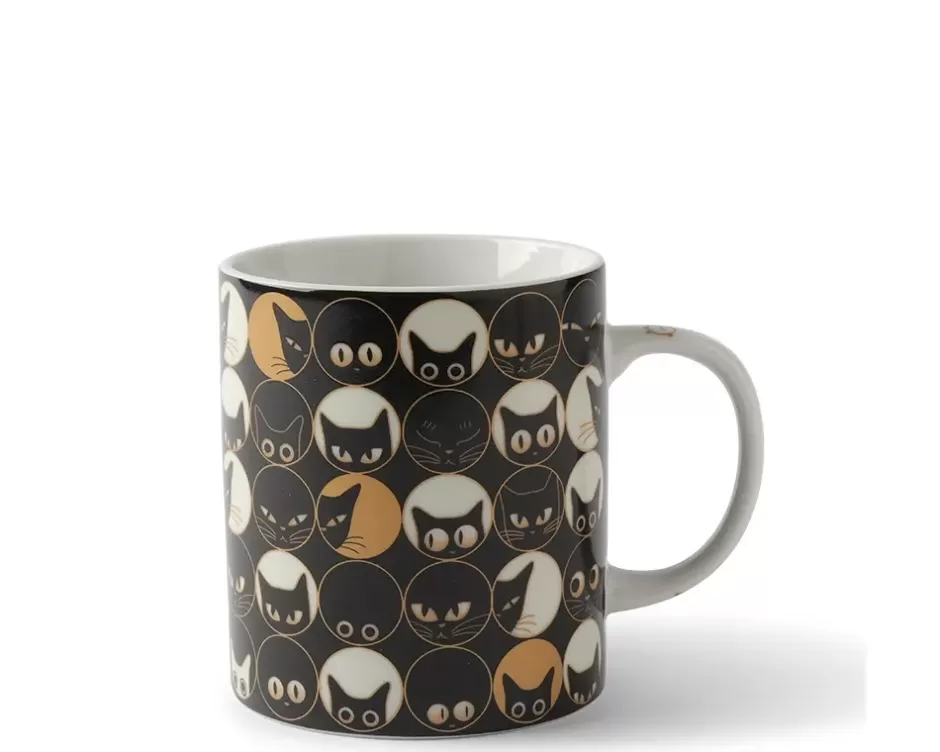 Cups/Mugs^MIYA Company Cat Eyes 8 Oz. Mug - Black