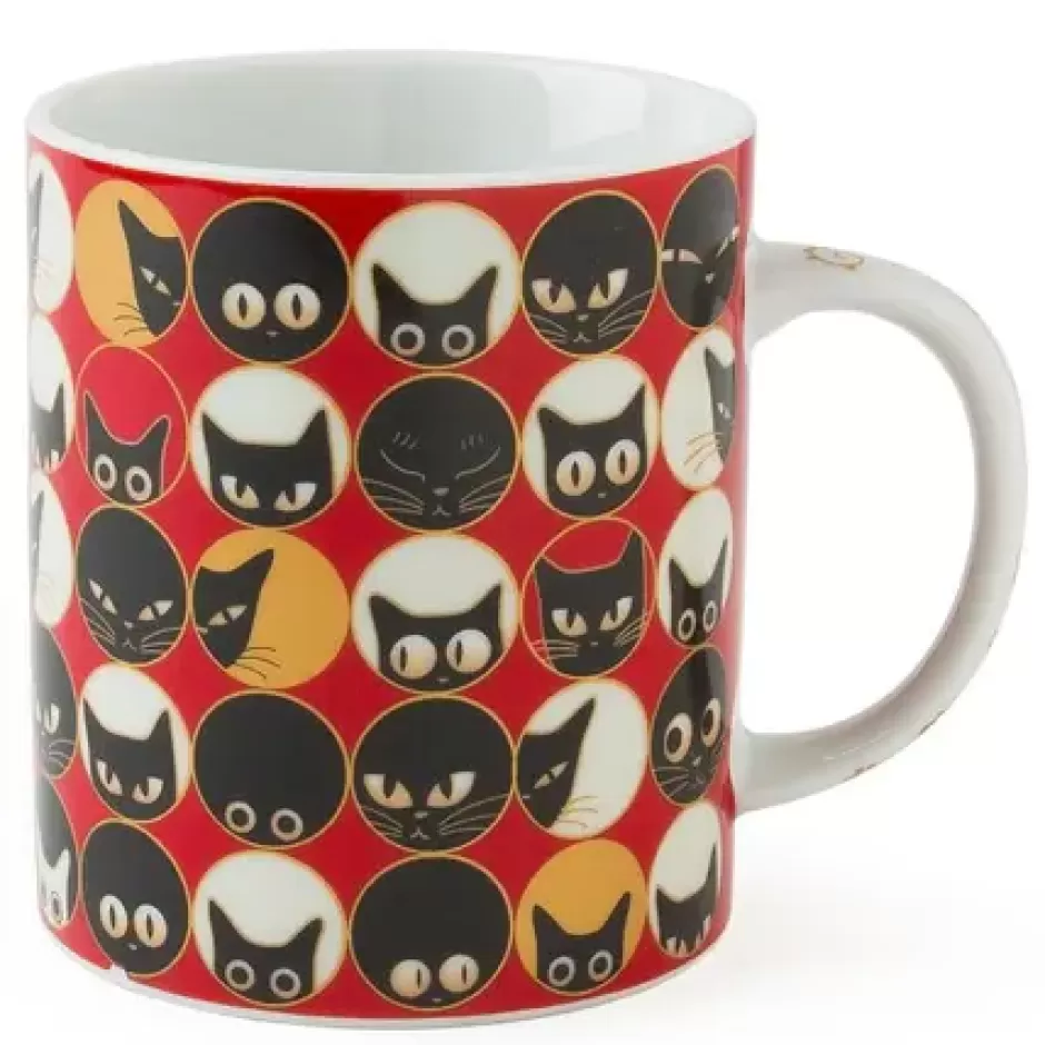 Cups/Mugs^MIYA Company Cat Eyes 8 Oz. Mug - Red