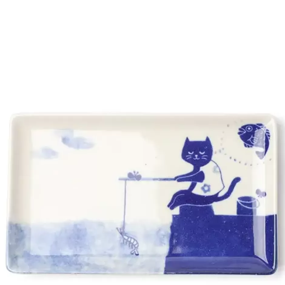 Plates^MIYA Company Cat Gone Fishing Plate