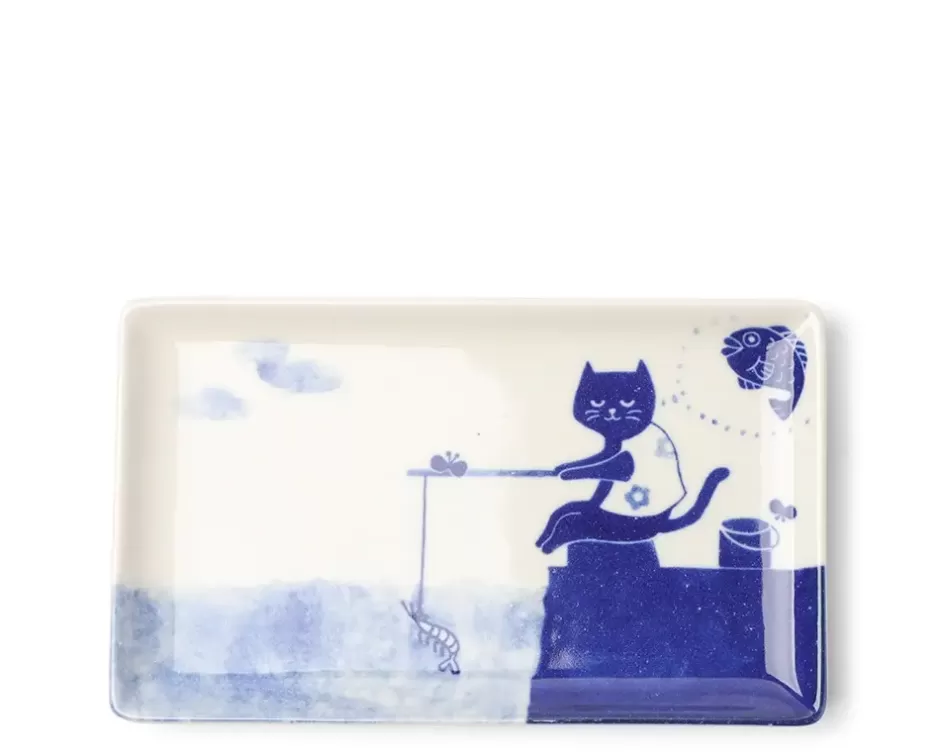 Plates^MIYA Company Cat Gone Fishing Plate