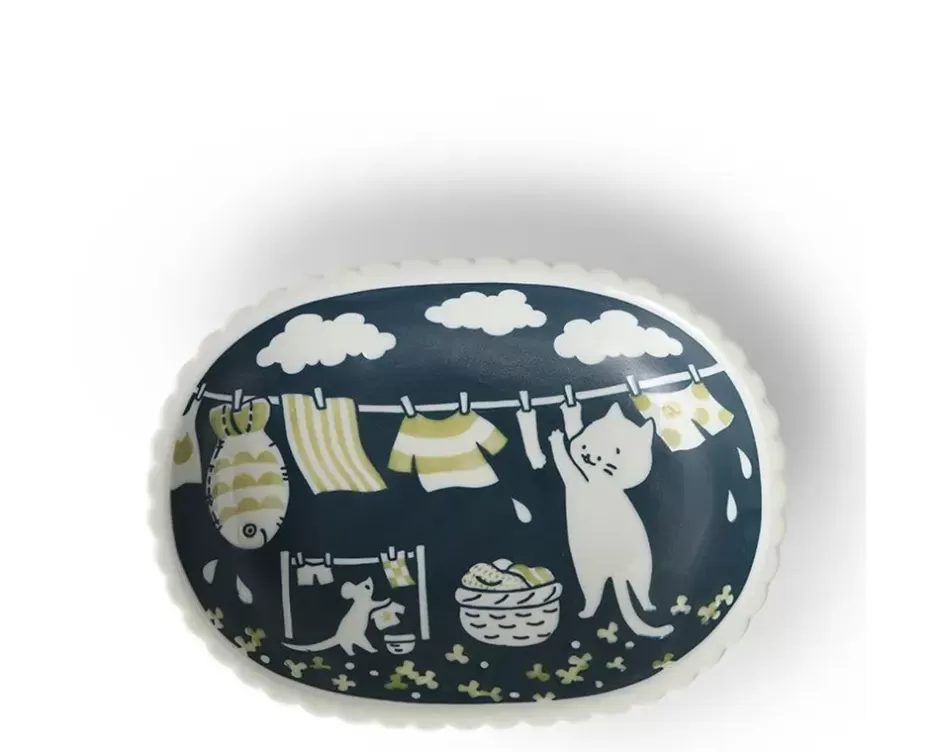 Plates^MIYA Company Cat Life Oval Plate