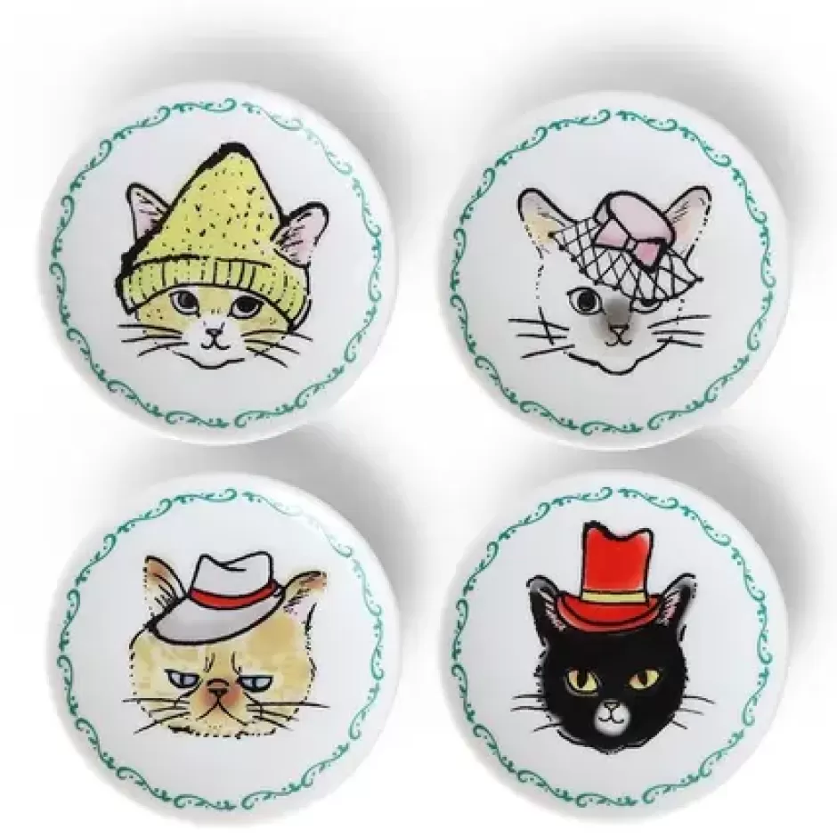 Plates^MIYA Company Cats In Hats Mini Plate Set