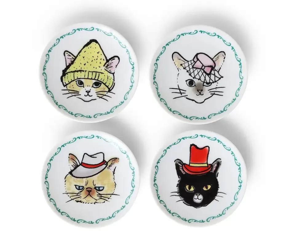 Plates^MIYA Company Cats In Hats Mini Plate Set