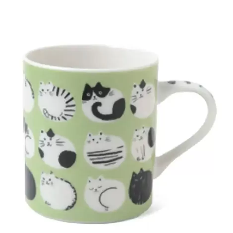 Cups/Mugs^MIYA Company Cozy Cats 8 Oz. Mug - Green