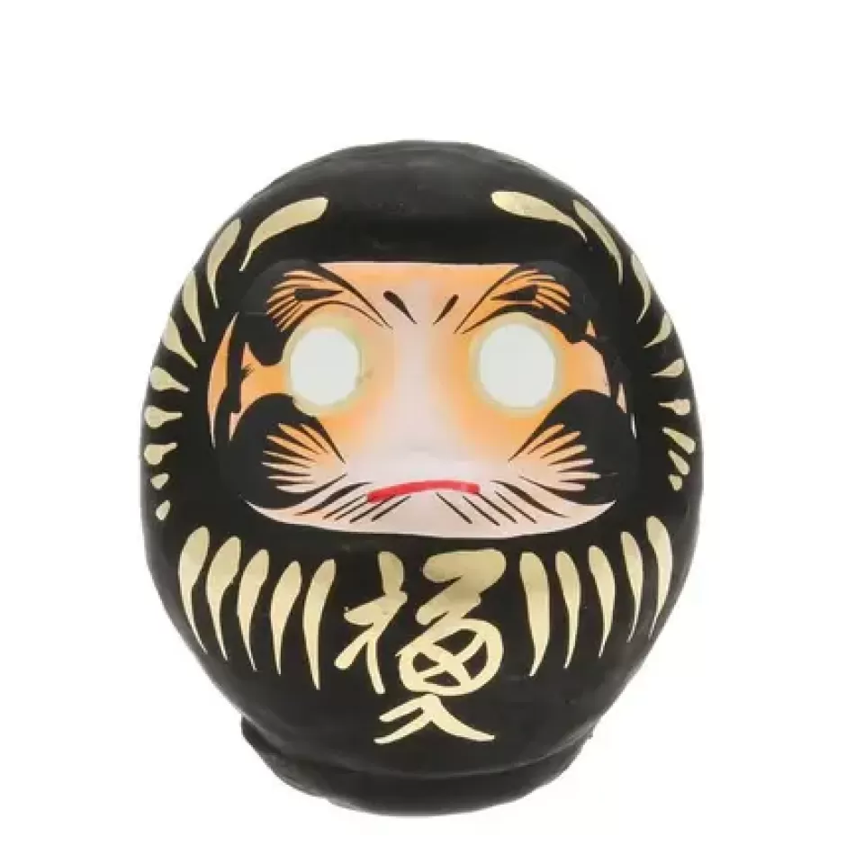 Figurines^MIYA Company Daruma Black No Evil 3-3/4"