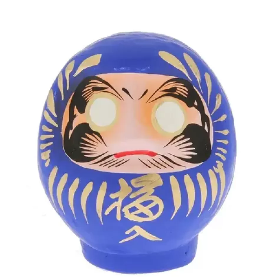 Figurines^MIYA Company Daruma Blue Achievement 3-3/4"