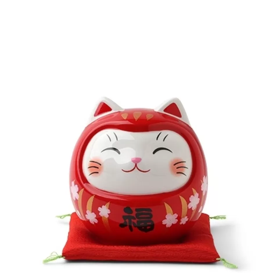 Figurines^MIYA Company Daruma Fortune Cat Bank 3.75"