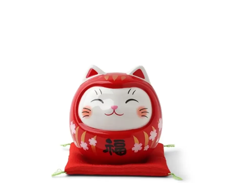 Figurines^MIYA Company Daruma Fortune Cat Bank 3.75"