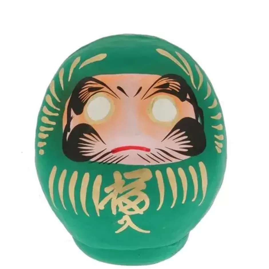 Figurines^MIYA Company Daruma Green Health 3-3/4"