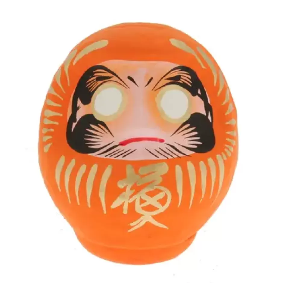 Figurines^MIYA Company Daruma Orange Rebirth 3-3/4"