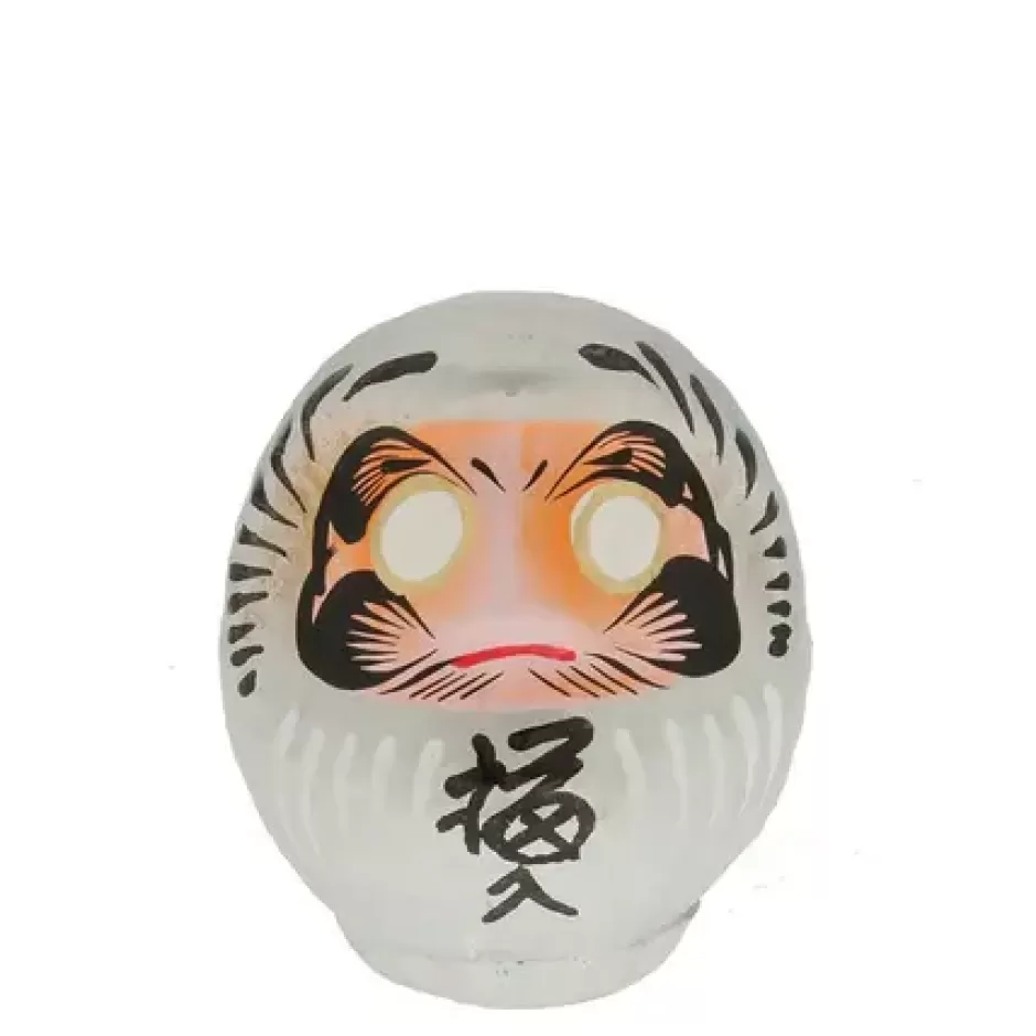 Figurines^MIYA Company Daruma Silver Perseverance 3-3/4"