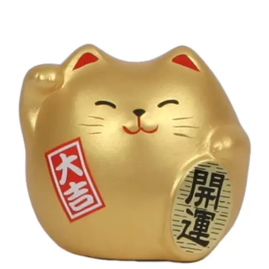 Figurines^MIYA Company Feng Shui Cat 2.25" - Gold