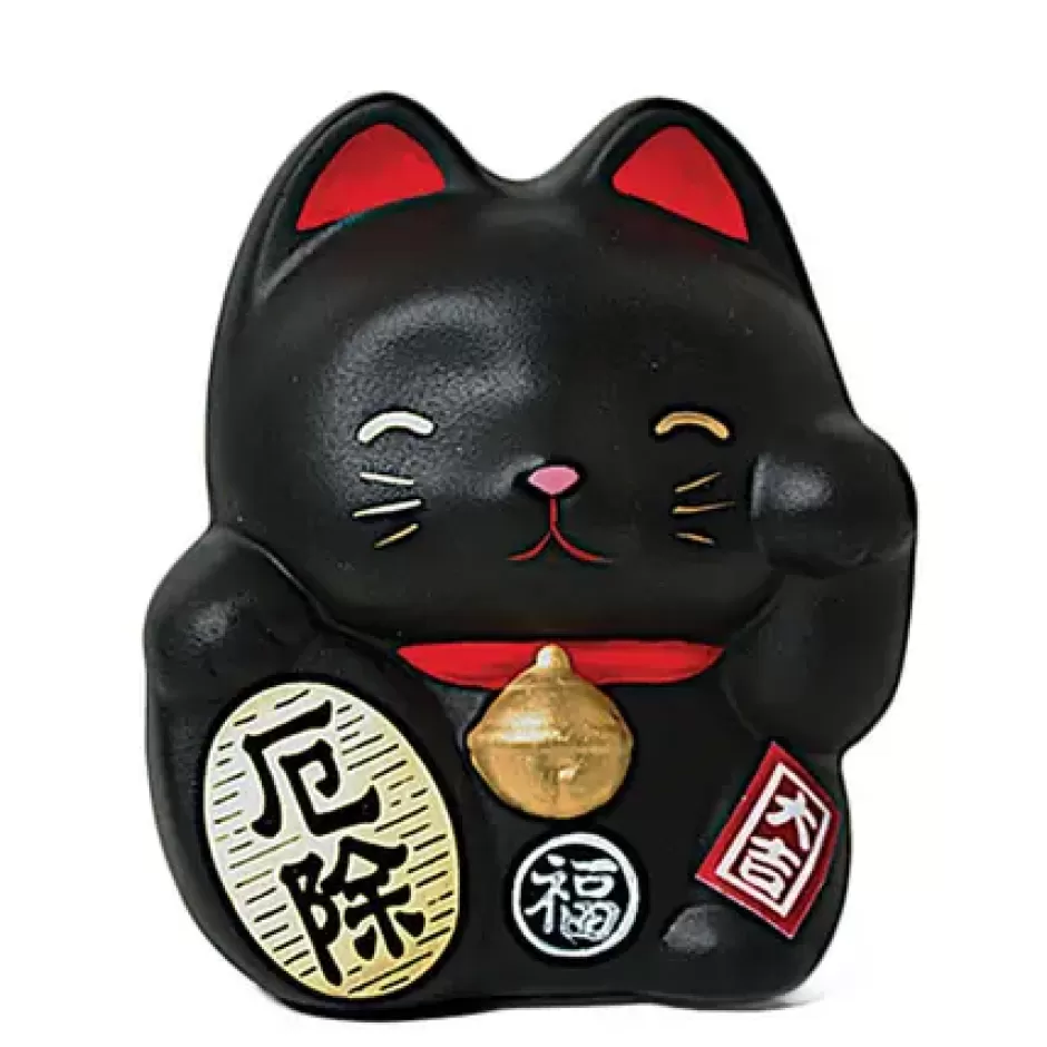 Figurines^MIYA Company Feng Shui Fortune Cat Bank - Black