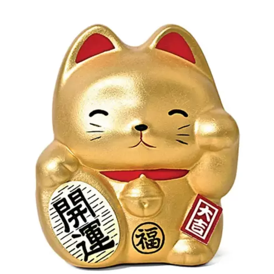 Figurines^MIYA Company Feng Shui Fortune Cat Bank - Gold