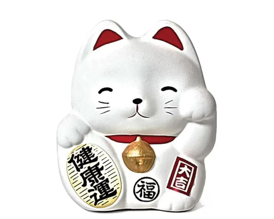 Figurines^MIYA Company Feng Shui Fortune Cat Bank - White