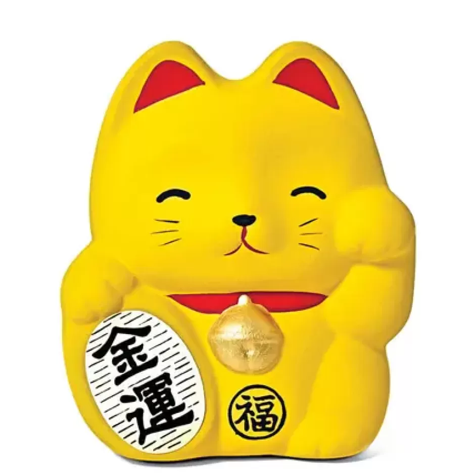 Figurines^MIYA Company Feng Shui Fortune Cat Bank - Yellow