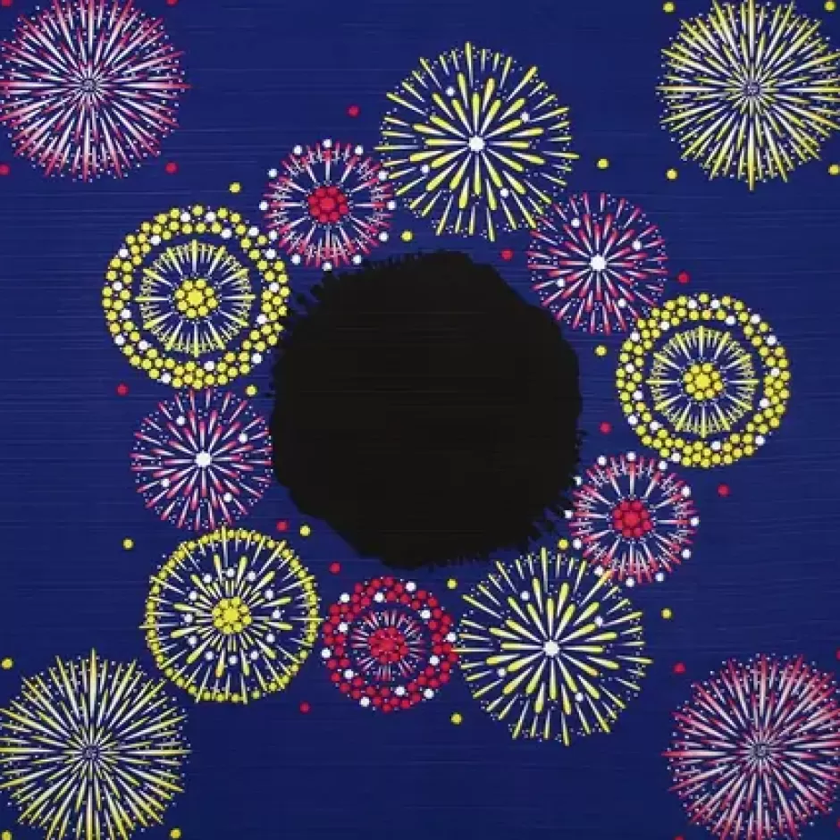 Furoshiki & Tenugui^MIYA Company Furoshiki Fireworks 20" Sq.